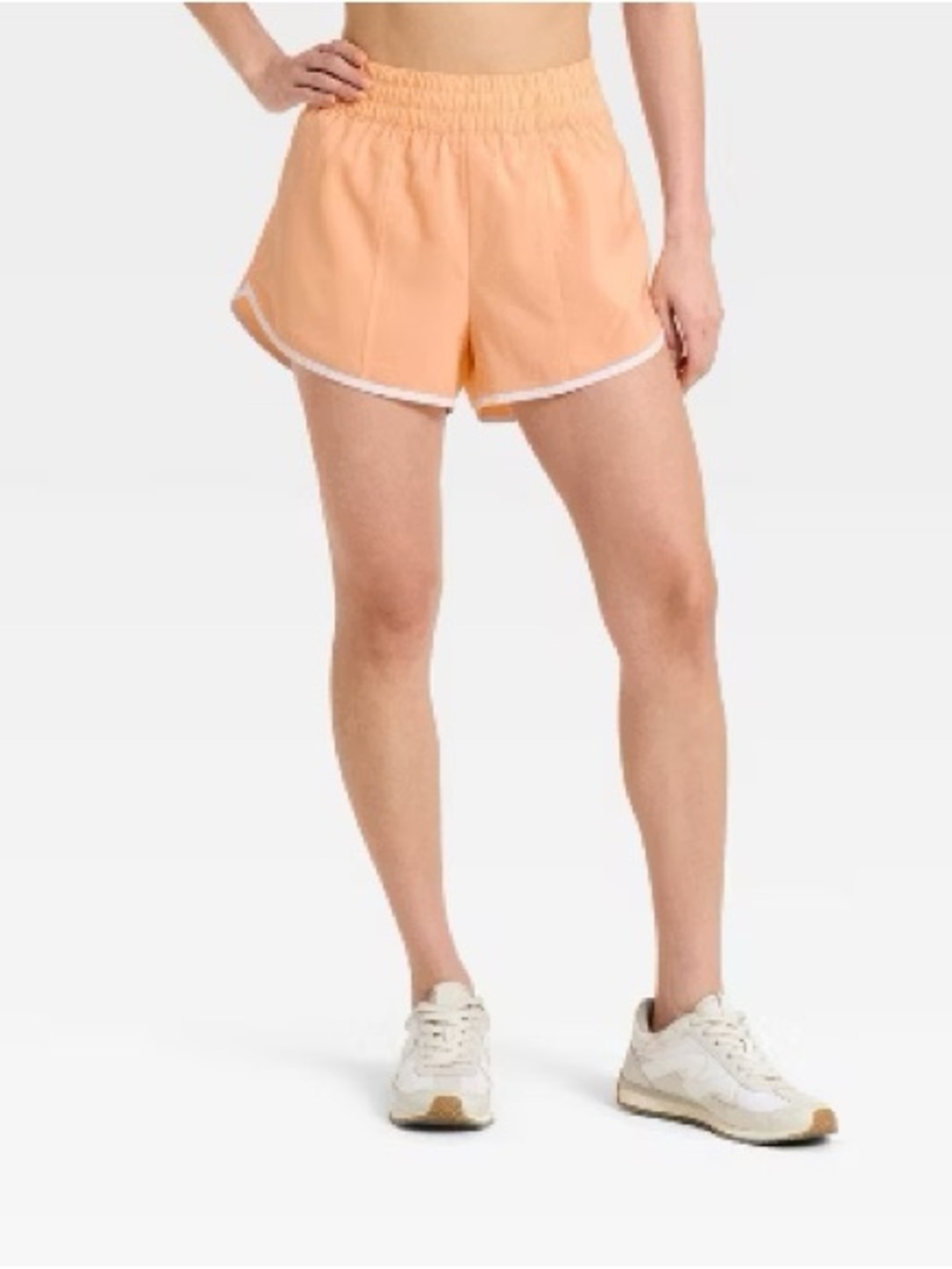 NWT Women’s All in Motion Mid Rise Run Shorts 3” Inseam Sz L Orange Athletic